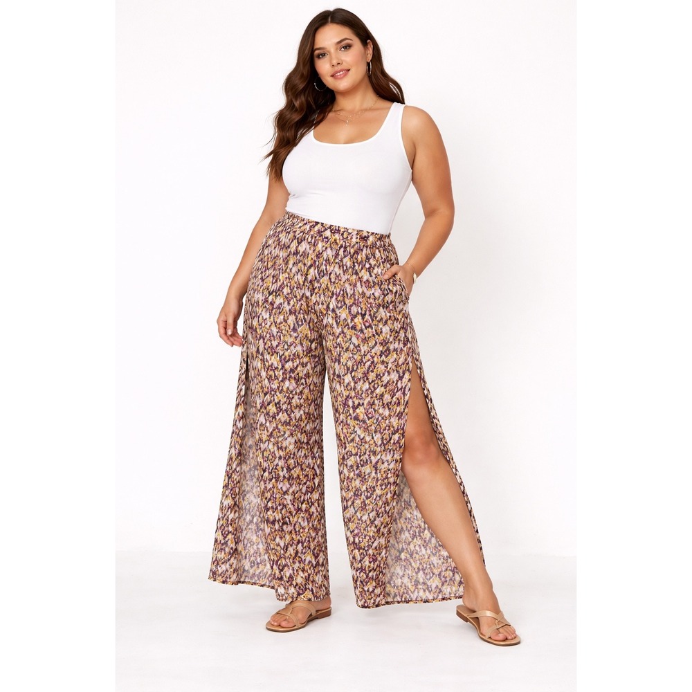 Swimsuits for All Wide‎ Leg Pants Womens 22/24 Multicolor Rayon New with Tags